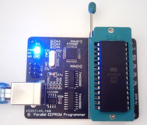 ATmega EEPROM Programmer - EasyEDA Arduino Usb, Electrical Design, Diy Arduino, Open Source Hardware, Reading Data, Pcb Design, Old Computers, Diy Cans, Arduino Projects