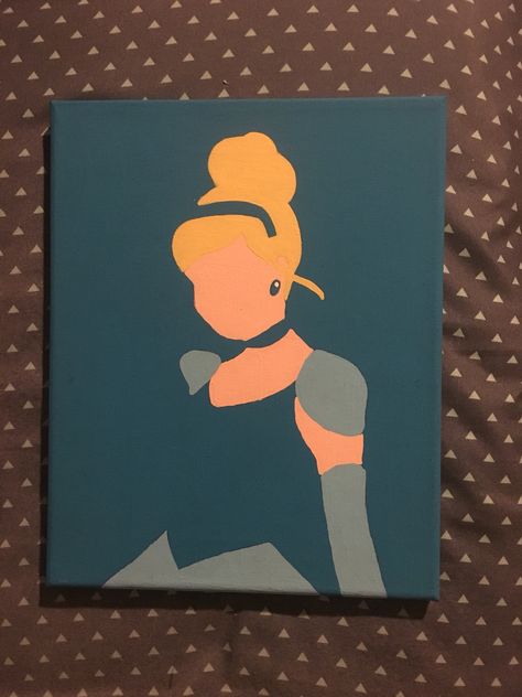 Disney Art Painting, Cinderella Painting, Mini Tela, Disney Canvas Paintings, Kids Canvas Art, Disney Canvas Art, Disney Canvas, Disney Paintings, Texture Painting On Canvas