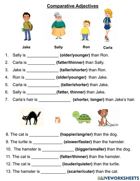 Adjectives Degrees Worksheet, Comparison Adjectives Worksheets, Adjective Comparative And Superlative, Degree Of Adjectives Worksheets, As As Comparative Worksheet, Adjective Worksheet For Grade 3, Superlative And Comparative Worksheet, Degree Of Comparison Worksheets, Comparative Adjectives Activities