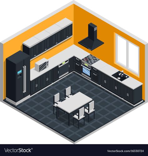 Interior Illustration Art, Table Vector, Microwave Cooker, High Fashion Poses, Microwave Drawer, Architecture Design Drawing, Family Apartment, Interior Illustration, Kitchen Shelves