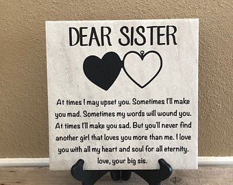 Gift for Sister Birthday Gift for Sister Christmas Gift for | Etsy Birthday Day Gifts, Sister Ideas, Christmas Gifts Personalized, Unique Gifts For Sister, Apology Gifts, Christmas Gifts For Sister, Sister Christmas, Dear Sister, Gift Sister