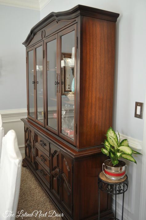 Craigslist China Cabinet Restoration - The inexpensive method China Cabinet Renovation, Refinish Old China Cabinet, China Cabinet Separated, Removing Doors From China Cabinet, How To Display China Without A Cabinet, Restored China Cabinet, Cherry China Cabinet Makeover, China Cabinet To Bar, China Cabinet Redo Before And After