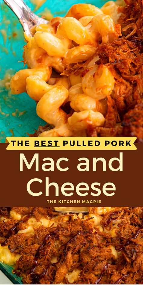 Pulled Pork Mac and Cheese Pulled Pork Mac And Cheese, Pork Mac And Cheese, Homemade Pulled Pork, Mac And Cheese Pasta, Leftover Pulled Pork, Air Fryer Recipes Appetizers, Pork Recipes For Dinner, Homemade Cheese Sauce, Homemade Mac And Cheese