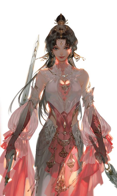 Ibuki Satsuki, Asian Style Art, Female Assassin, Chinese Princess, Chinese Warrior, Chinese Art Girl, Dress Design Sketches, Anime Dress, Warrior Girl