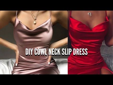 SUBSCRIBE NOW FOR MORE AWESOME CONTENThttp://www.youtube/com/c/hnclothings?sub_confirmation=1SEWING SUPPLIESCraft paper/ pattern paper https://amzn.to/2N4kYQ... How To Make A Bodycon Dress Diy, Cowl Neck Drafting, Satin Dress Tutorial, How To Sew Satin Dress, Satin Slip Dress Pattern, How To Make A Cowl Neck Dress, Cowl Neck Slip Dress Pattern, Silk Slip Dress Pattern, Diy Cowl Neck Dress