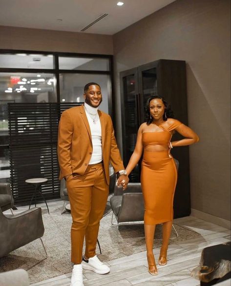 Couple Cocktail Attire, Black Couple Outfits Matching Classy, Couple Birthday Outfit Ideas, Black Couple Wedding Guest Outfit, All White Couple Outfits, Black Couples Outfits Coordinating, Wedding Date Outfit Couple, Couple Outfits Matching Classy Wedding, Black Couple Date Night Outfit