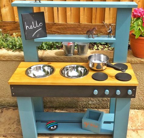 11 Adorable Mud Kitchens You Can Buy on Etsy - Tinybeans Mud Kitchen For Kids, Kitchen Colour, Kids Backyard, Kitchen Set Up, Kids Play Kitchen, Stainless Steel Bowls, Mud Kitchen, High Quality Kitchen, Backyard Playground