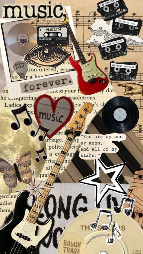 #music #musiclover #vintage #vintageaesthetic #collageart #collage Vintage Phone Wallpaper, Sketch Background, Music Collage, Wallpaper Collage, Collage Vintage, Bullet Journal School, Collage Background, Pretty Animals, Vintage Scrapbook