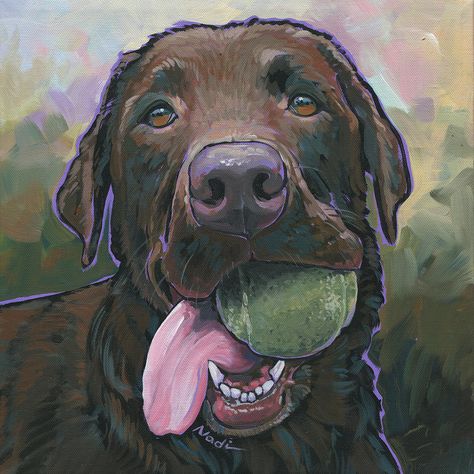 Labrador Art, Chocolate Labs, Labs Art, Grizzly Bears, Envelope Art, Beautiful Dog, Impressionism Art, Picket Fence, Arte Animal