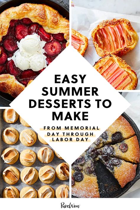 72 Easy Summer Desserts to Devour from Now Until Labor Day #purewow #recipe #dessert #summer #food #ridiculously easy Summer Desserts For Party, Good Desserts For Parties, Fun Summer Desserts Party Ideas, Summer Desserts Healthy, Desserts For A Barbecue, Summer Recipes Baking, Easy Desserts Fruit, Weeknight Desserts Easy, Easy Family Desserts