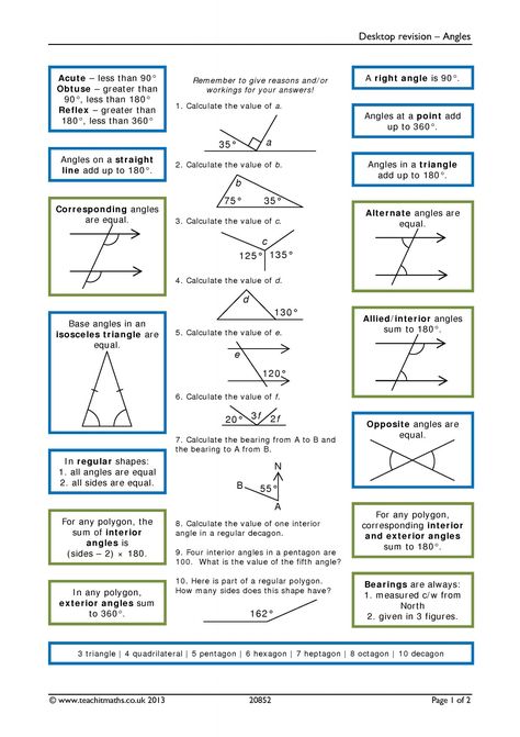 Desktop revision – Angles Angles Math Geometry, Gcse Maths Revision, Angles Math, Angles Worksheet, Geometry Lessons, Teaching Geometry, Gcse Revision, Basic Geometry, Learning Mathematics