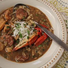 Chicken And Smoked Sausage, Sausage Gumbo Recipe, Emeril Recipes, Emeril Lagasse Recipes, Creole Gumbo, Cajun Gumbo, Seafood Gumbo Recipe, Gumbo Recipe Sausage, Sausage Gumbo