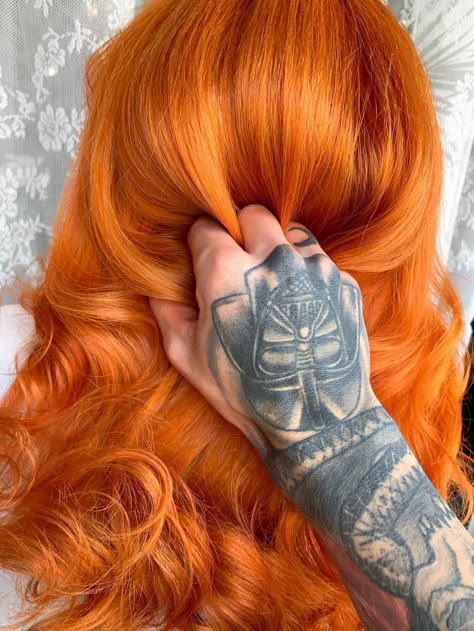 Hair Colors Orange, Fire Orange Hair, Pumpkin Hair Color, Bright Ginger Hair, Orange Copper Hair, Burnt Orange Hair Color, Ginger Orange Hair, Copper Orange Hair, Fire Hair Color