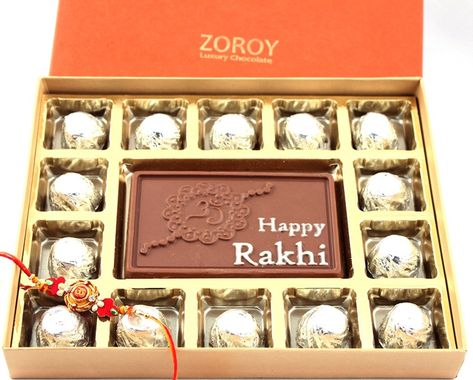 Zoroy Luxury chocolate Rakhi Gift embossed Chocolates Box with Rich Milk :RS.675 BUY HERE : https://amzn.to/2YLqHQ6 Gift For Raksha Bandhan, Couple Rakhi, Chocolate Flowers Bouquet, Online Chocolate, Chocolate Ideas, Chocolate Bouquet Diy, Raksha Bandhan Gifts, Happy Rakhi, Rakhi Gift