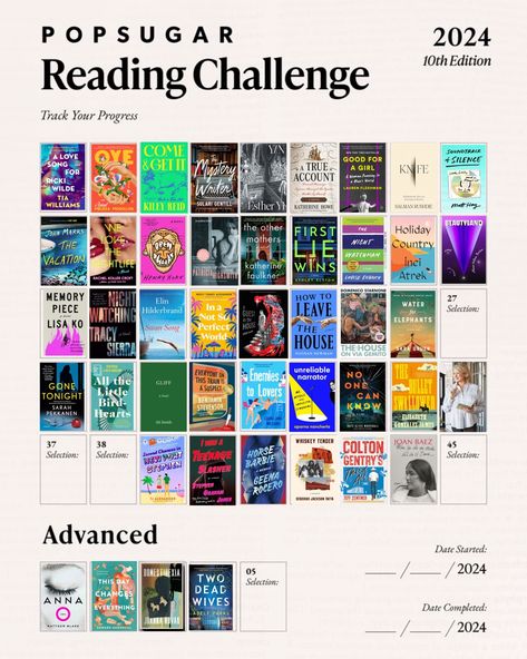 2024: POPSUGAR Reading Challenge – Clued-Up Reader Popsugar Reading Challenge, Samantha Harvey, Prompt List, Salman Rushdie, Joan Baez, Ghost Writer, Reading Challenge, Book Of The Month, Coming Of Age