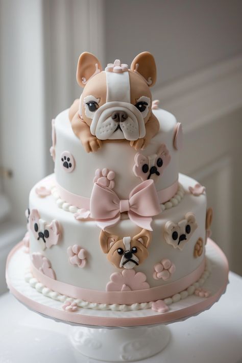 Adorable French Bulldog Cake Ideas for Your Pup's Big Day! Puppy Birthday Cake For Dogs, Bulldog Cake Ideas, Bulldog Birthday Cake, French Bulldog Cake, French Bulldog Birthday, Puppy Birthday Cakes, Pug Party, Bulldog Birthday, Pug Cake