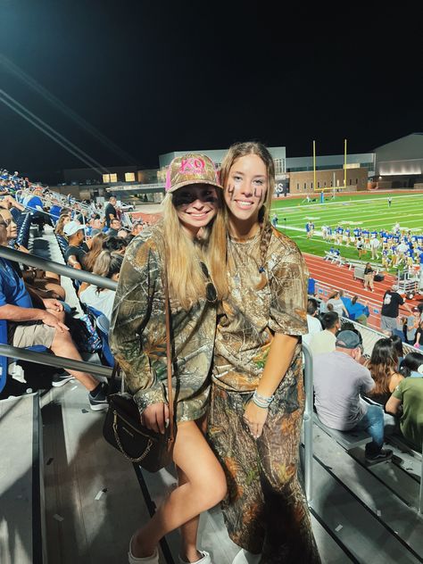 Camo theme 
FNL 
High school Football Students Section Themes, Camo Football Theme Outfit, Camo Spirit Day, Camo Football Game Theme Outfit, Camo Night Football Theme, Camo Fnl Outfit, Camo Fnl Theme, Camo Student Section Theme, Camo Football Game Theme