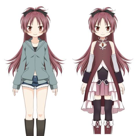 Madoka Kyoko, Madoka Magica Sakura Kyoko, Sakura Madoka Magica, Magia Record Characters, Kyoko Madoka Magica, Madoka Magica Kyoko, Kyoko Sakura, Sakura Cosplay, Royal High Outfits Ideas Cheap