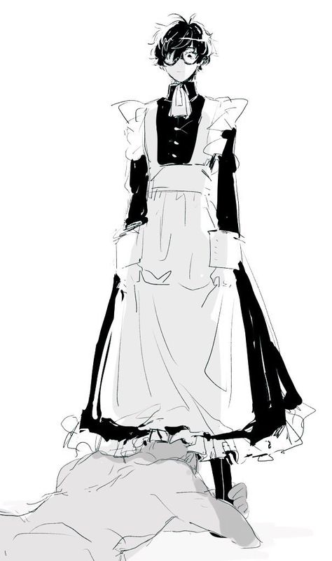 Maid Outfit Male, Maid Dress Drawing Reference, Maid Dress Drawing, Maid Outfit Drawing, Anime Maid Outfit, Dress Drawing Reference, List Of Anime, Maid Outfit Anime, Male References