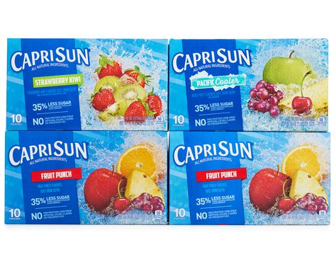 Capri Sun Juice, Kids Juice, Plastic Drink Bottles, Orange Juice Concentrate, Strawberry Juice, Capri Sun, Strawberry Kiwi, Kraft Heinz, Juice Drinks