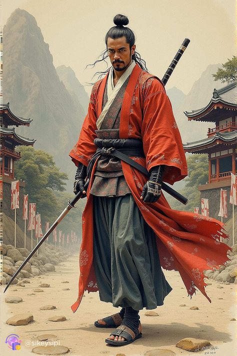 Discover legendary samurai through the lens of modern art. Bright colors, dynamic compositions, and deep symbolism make each image unique. This collection is perfect for those who appreciate a contemporary take on classic themes. #samurai #samuraiart #modernart #legends #symbolism #creativity Japanese Ronin Art, Ronin Japan, Samurai Character Design, Japanese Ronin, Modern Samurai, Samurai Character, Japanese Tattoo Ideas, Samurai Clothing, Samurai Mask