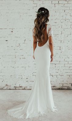 Fantasy Wedding Dresses, Geometric Candle, Backless Gown, Formal Hair, Bridal Hair Inspiration, Lace Wedding Dress With Sleeves, Katie May, Boho Wedding Hair, Wedding Dress Guide