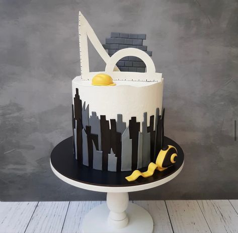 Architectural Cakes Ideas, Architect Theme Cake, Architecture Cake Birthday, Office Cake, Architect Cake, Cake For Architect Birthdays, Architect Cake Ideas, Cake Designs Birthday Architecture, Architecture Cake