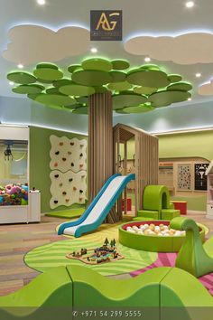 Luxury Playroom, Daycare Design Ideas, Playroom Interior, Indoor Playground Design, Kindergarten Interior, Daycare Design, Play Cafe, Kids Indoor Playground, Kindergarten Design