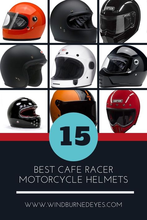 If you own a cafe racer motorcycle, then you need a motorcycle helmet that's just as awesome as your bike. Here's a list of the best motorcycle helmets for cafe racer riders.   #caferacer #caferacergear #caferacerhelmets #caferacerdesigns #caferacermotorcycle #motorcycle #motorcyclegear #motorcyclehelmets #motorcyclehelmet #helmet #bikerhelmets #ride #speed #cafe #caferacers #biker #bikergear #bikerhelmet Cafe Racer Helmet, Biker Helmets, Helmets Motorcycle, Best Cafe, Gloves Motorcycle, Cool Motorcycle Helmets, Cafe Racing, Racer Motorcycle, Best Motorcycle