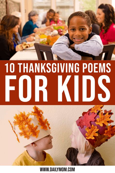 Keep reading to find the perfect Thanksgiving poems for kids for your family’s table. #thanksgiving #thanksgivingpoems #holiday #poetry Thanksgiving Prayer For Kids, Thanksgiving Poems For Family, November Poems For Kids, Thanksgiving Poems For Kids, Thanksgiving Fingerplays, Pilgrim Songs For Toddlers, Funny Thanksgiving Poems, Thankful Poems, Thanksgiving Placemats Kids Poem