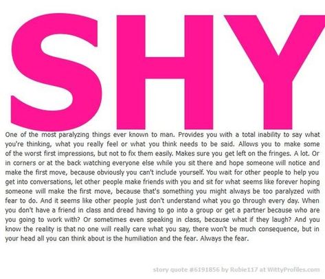 Shy People Problems, Introvert Love, Make The First Move, Shy People, Build Yourself, People Problems, First Move, Spoken Words, Make Friends