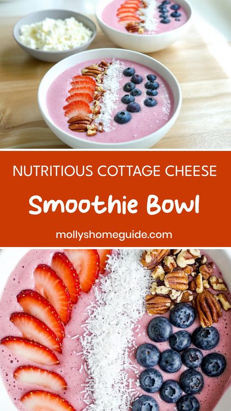 Indulge in a nutritious and delicious breakfast with this cottage cheese smoothie bowl recipe. Packed with protein, vitamins and antioxidants, it's the perfect way to start your day on a healthy note. Blend together cottage cheese, your favorite fruits, nuts and seeds for a creamy and satisfying bowl that will keep you full until lunchtime. Customize it with toppings like granola or coconut flakes for extra crunch!

Ingredients
1 cup plain cottage cheese
1 ripe banana
1 cup cherry halves, pitted Low Calorie Pancakes, Cottage Cheese Smoothie, Protein Cottage Cheese, Smoothie Base, Cherry Coconut, Cottage Cheese Pancakes, Cheese Pancakes, Cottage Cheese Recipes, Smoothie Bowl Recipe