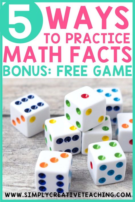 Searching for fun ways to practice math facts in your class? Read about these tips including interactive games and activities for teaching addition, subtraction, and multiplication facts in early elementary. You'll love these easy ways to get students working on math facts! Stop questioning how to teach math facts and looking for ideas your students will love! As a bonus, grab a FREE math game for you class today! Your first grade and second grade students will love these ideas! Fun Elementary Math Games, Math Fact Practice 2nd Grade, Fun Math Activities For 1st Grade, Second Grade Math Games Free, Practice Math Facts, Teaching Mental Math Strategies, Games To Practice Multiplication Facts, Basic Math Facts Games, Basic Math Facts Practice