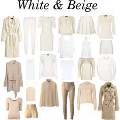 Minimalist . White & Beige by charlotte-mcfarlane on Polyvore Beige On Beige Outfit, Beige Capsule Wardrobe, White And Beige Outfit, White Beige Outfit, Beige And White Outfit, White Capsule Wardrobe, Beige Wardrobe, Fashion Capsule Wardrobe, Beige Outfit