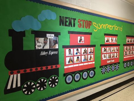 Transportation Display Board, Christmas Train Door Decoration, Polar Express Board Ideas, Train Classroom Door, Train Classroom Decorations, Polar Express Wall Decorations, Train Bulletin Board Ideas, Polar Express Bulletin Board Ideas, Polar Express School Hallway