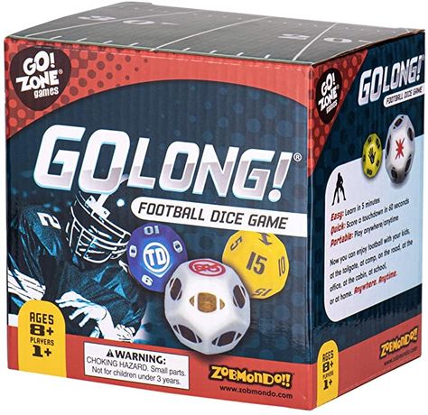 Amazon.com: Award winning Dice Game, GoLong! A Football Dice Game - Super Fun Game - Portable, Playing Dice : Perfect For - Travel, Home, Parties, Gifts, Stocking Stuffers: Toys & Games Football Games For Kids, Flag Game, Special Games, Roll The Dice, Board Games For Kids, Travel Games, Dice Games, Math Concepts, Basic Math