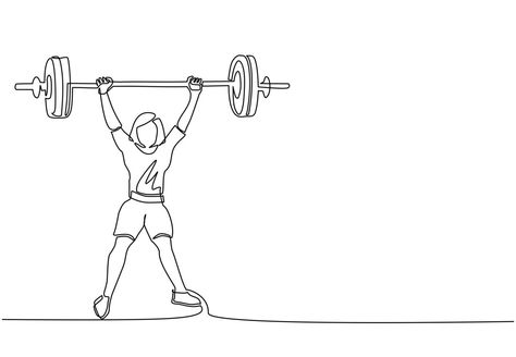 Weight Bar, Continuous Line Drawing, Continuous Line, Do Exercise, Body Building Women, Heavy Weight, Simple Lines, Weight Lifting, Line Drawing