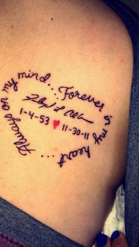 25 Best Meaningful Tattoos And Memorial Tattoos In Remembrance Of A Loved One Good Tattoo Ideas, Remembering A Loved One, Tattoos For Dad Memorial, Memorial Tattoo Quotes, Good Tattoo, Grandma Tattoos, In Loving Memory Tattoos, Rip Tattoo