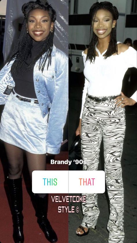 #brandy #90sfashion Brandy 90s Fashion, Jae Stephens, Brandy 90s, 00’s Aesthetic, 90s Icons, 90s Party, 90s Fashion, Brandy