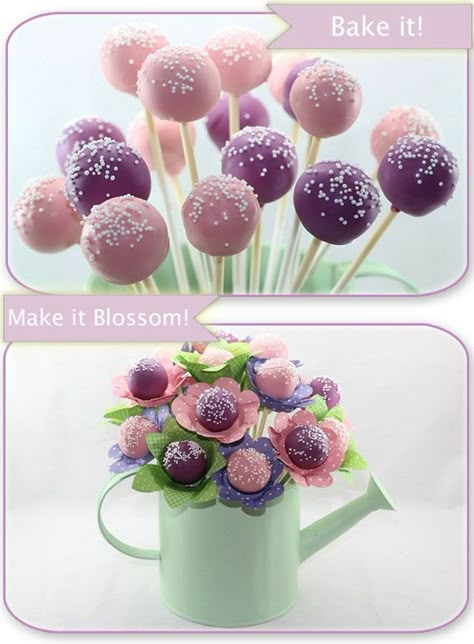 P/ mesa - regador c/ docinhos Cakesicles Ideas, Cake Pop Bouquet, Savory Cakes, Halloween Cake Pops, Strawberry Gifts, Christmas Cake Pops, Cake Pop Recipe, Cupcake Bouquet, Cookie Pops