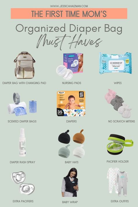 What To Put In Diaper Bag For Newborn, Nappy Bag Organization, What To Pack In Diaper Bag, Diaper Bag Must Haves, Newborn Diaper Bag Essentials, New Mom Essentials, First Time Mom Must Haves, Diaper Bag Essentials Newborn, Diaper Bag Organization Pouches