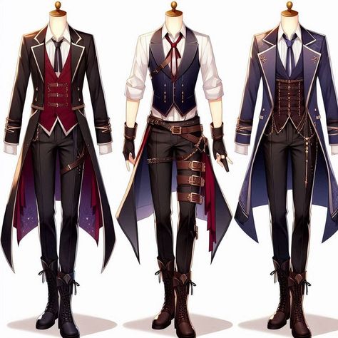 Fashion Design Sketches Male Outfits, Mens Clothes Drawing Reference, Character Outfit Design Male, Modern Fantasy Outfit Male, Male Fashion Design Sketches, Fantasy Ball Male Outfit, Outfit Ideas Art Male, Fantasy Clothing Male Drawing, Fancy Fantasy Outfits Male