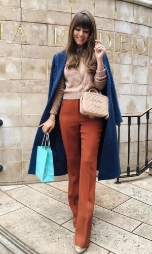 Cerulean Blue, Event Outfit, Orange Fashion, 가을 패션, Mode Inspiration, Work Fashion, Outfits Casuales, Burnt Orange, Autumn Winter Fashion