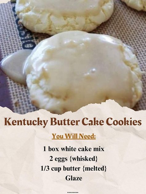 Kentucky Butter Cake Cookies, Butter Cake Cookies, Kentucky Butter Cake, Grandma's Recipes, Cookie Cakes, Grandmas Recipes, White Cake Mixes, Cooking Ingredients, Butter Cake