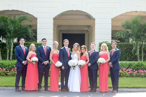 coral and navy blue wedding - Google Search Coral And Navy Blue Wedding, Groomsmen Navy Blue, Beach Groomsmen, Navy Blue And Coral Wedding, Blue And Coral Wedding, Groomsmen Navy, Navy Weddings, Beach Wedding Navy, Navy Blue And Coral