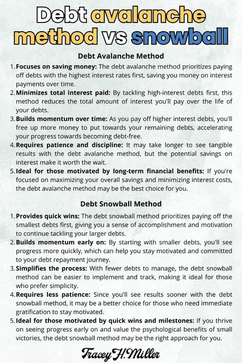 Debt avalanche method vs snowball Simple Business Ideas, Finance Challenge, Debt Avalanche Method, Bill Payment Checklist, Money Management Books, Easy Business Ideas, Debt Payoff Tracker, Debt Avalanche, Debt Payoff Plan