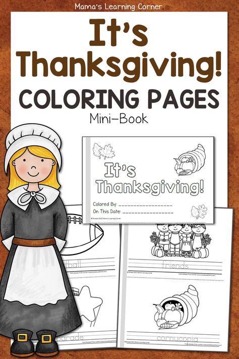 Coloring Pages are some of my favorite printable packets to make - my girls adore them and the topic possibilities are endless!  Without a doubt, they are going to love this set of Thanksgiving Coloring Pages, too! At the moment, all of my girls are very into colored pencils, so I'm sure they'll use pencils to complete these Thanksgiving coloring pages during our week of Thanksgiving School as we study the First Thanksgiving in America. This post contains affiliate links. Please see my disclosur The First Thanksgiving, Thanksgiving School, Thanksgiving Books, Modern Thanksgiving, Thanksgiving Coloring, Thanksgiving Pictures, Thanksgiving Coloring Pages, First Thanksgiving, Thanksgiving Kids