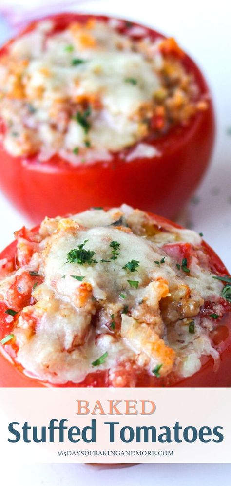 Three Cheese Stuffed Tomatoes 12 Tomatoes, Recipes With Big Tomatoes, Healthy Snacks With Tomatoes, Sausage Stuffed Tomatoes, Stuffed Roasted Tomatoes, Healthy Stuffed Tomatoes, Vegetable Italian Recipes, Recipe That Uses Lots Of Tomatoes, Uses For Tomatoes Recipes For