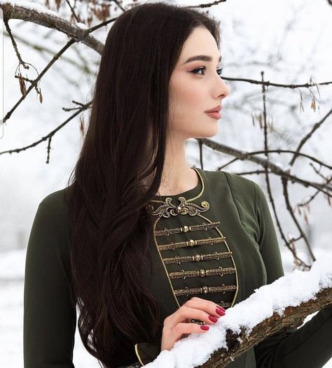 Chechen woman in traditional dress Chechen Women, Chechen Girl, Beautiful Photoshoot Ideas, Girl Crush Fashion, Mens Boots Fashion, Men Fashion Casual Outfits, Pretty Style, Traditional Dress, Traditional Dresses