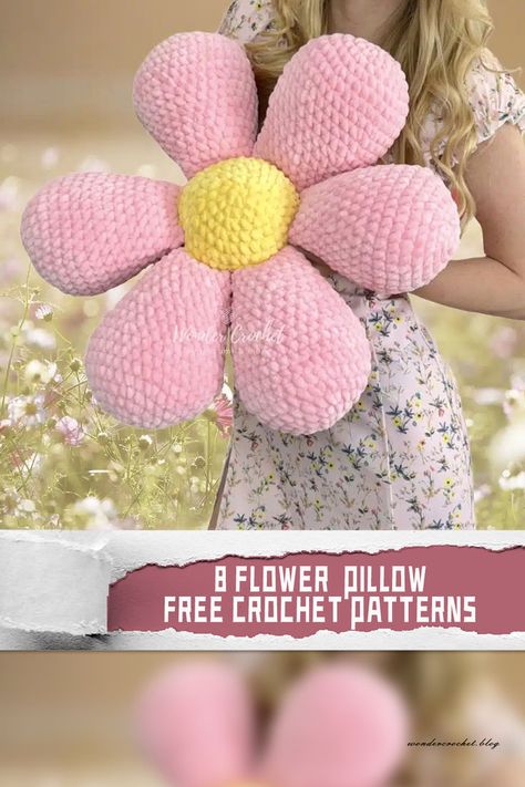 Get creative with these 8 flower pillow crochet patterns! 🌸🧶 They're all free and perfect for adding a touch of spring to your home decor. #crochetpatterns #freepatterns Flower Pillow Crochet, Crochet Flower Pillow, Flower Pillow Pattern, Crochet Knit Blanket, Throw Pillow Pattern, Pillow Crochet, Crochet Patterns Free, Crochet Flowers Free Pattern, Crochet Pillow Pattern